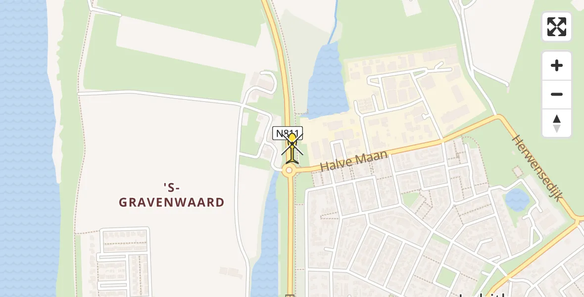 Routekaart van de vlucht: Lifeliner 3 naar Lobith