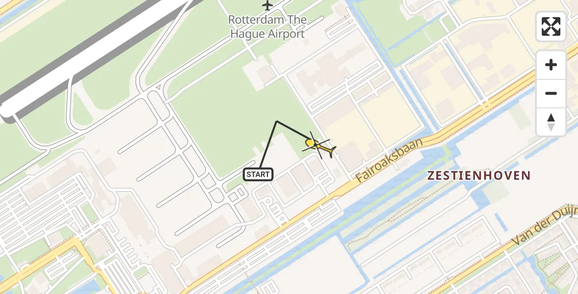 Routekaart van de vlucht: Lifeliner 2 naar Rotterdam The Hague Airport, Brandenburgbaan