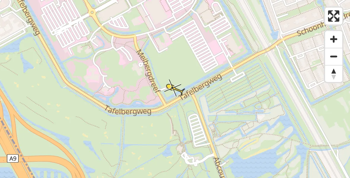 Routekaart van de vlucht: Lifeliner 2 naar Academisch Medisch Centrum (AMC)