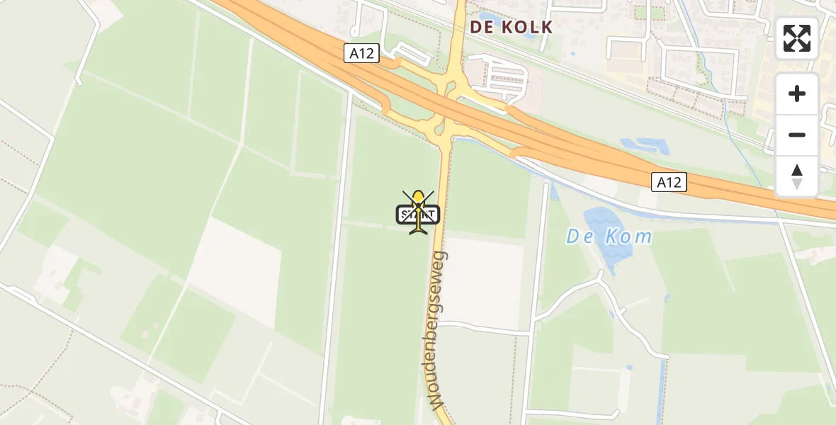 Routekaart van de vlucht: Lifeliner 2 naar Maarsbergen, Woudenbergseweg