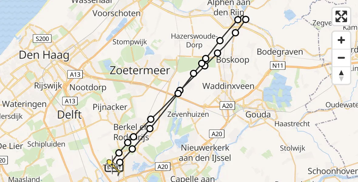 Routekaart van de vlucht: Lifeliner 2 naar Rotterdam The Hague Airport, Anslag