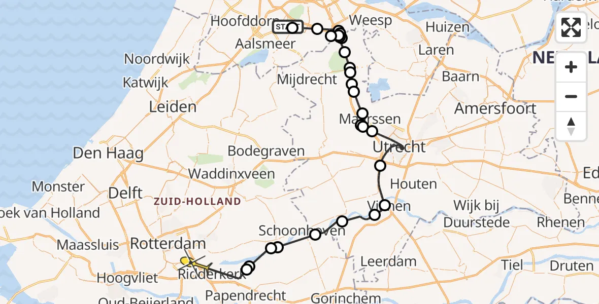 Routekaart van de vlucht: Politieheli naar Rotterdam, Kleine Noorddijk