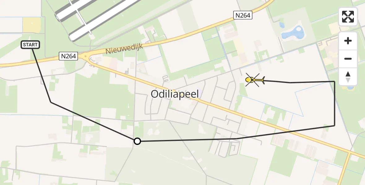 Routekaart van de vlucht: Lifeliner 3 naar Odiliapeel, Jeanny van Kuppeveltpad