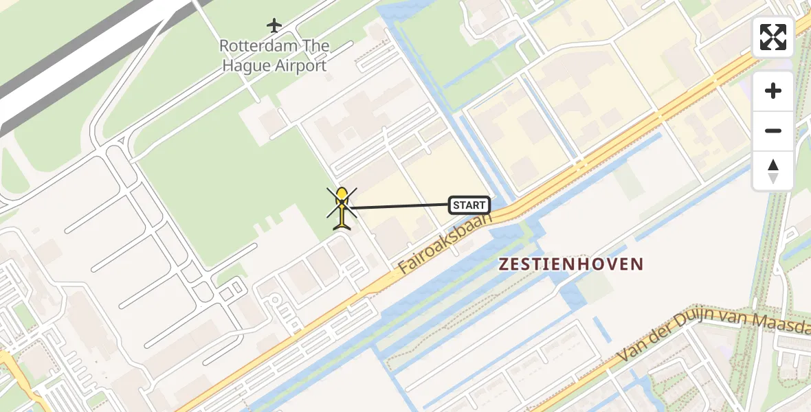 Routekaart van de vlucht: Lifeliner 2 naar Rotterdam The Hague Airport, Brandenburgbaan