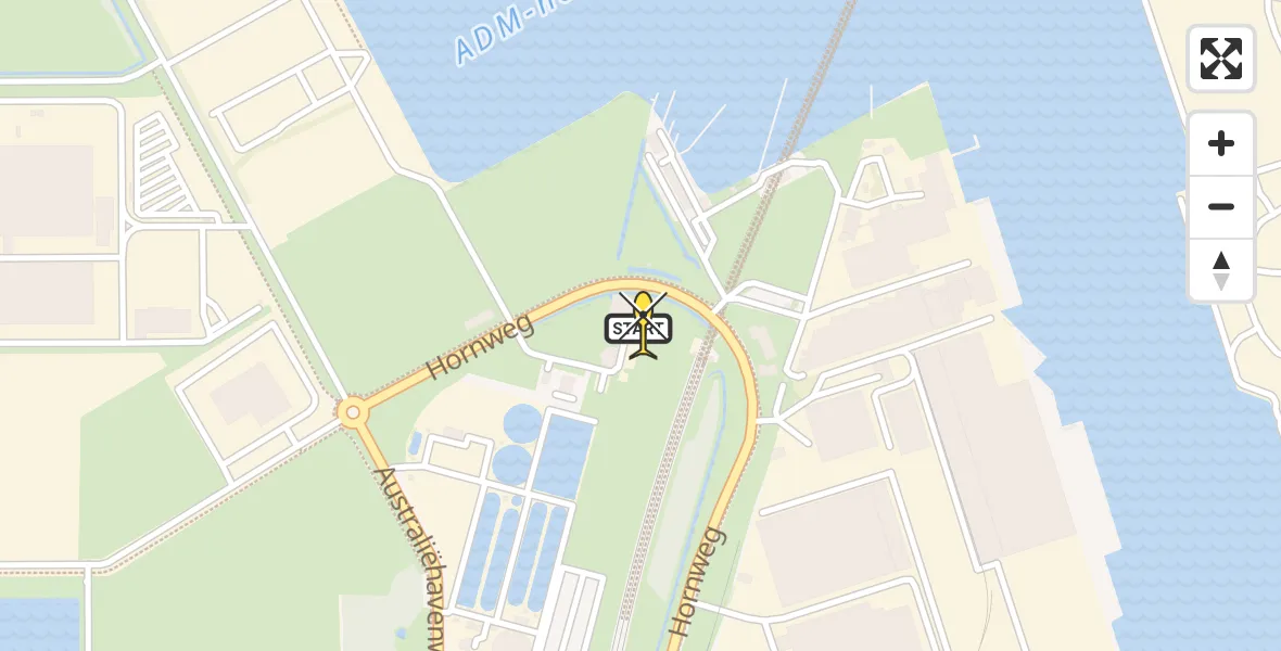 Routekaart van de vlucht: Traumaheli naar Amsterdam Heliport, Hornweg