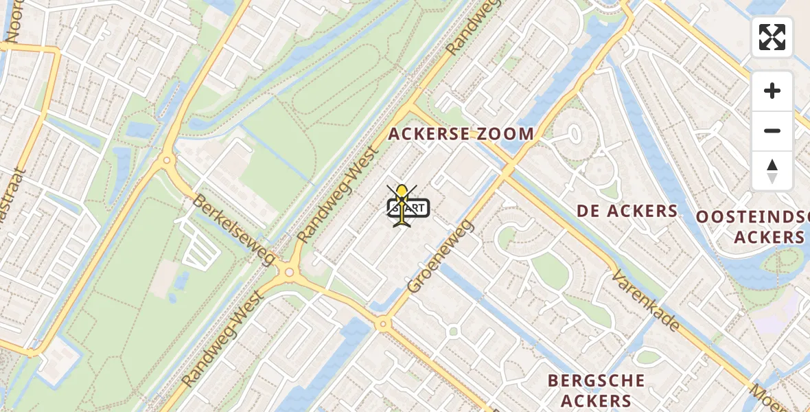 Routekaart van de vlucht: Lifeliner 2 naar Bergschenhoek, Rietveldstraat