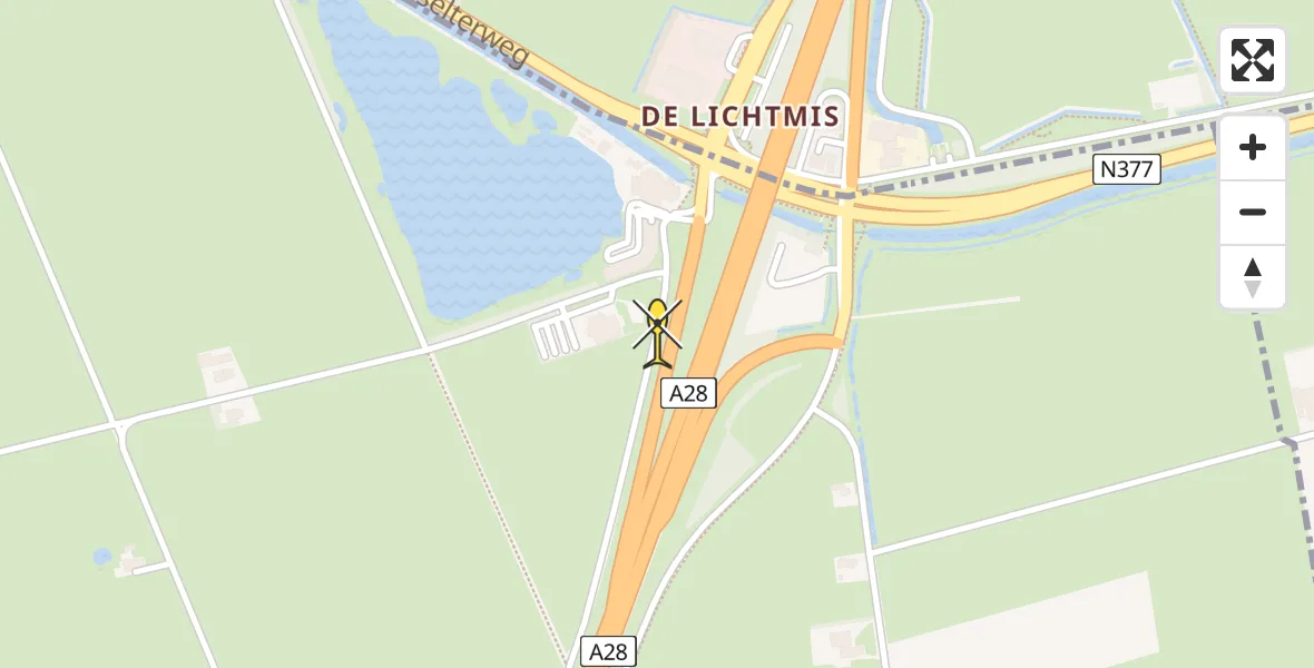 Routekaart van de vlucht: Lifeliner 4 naar Zwolle