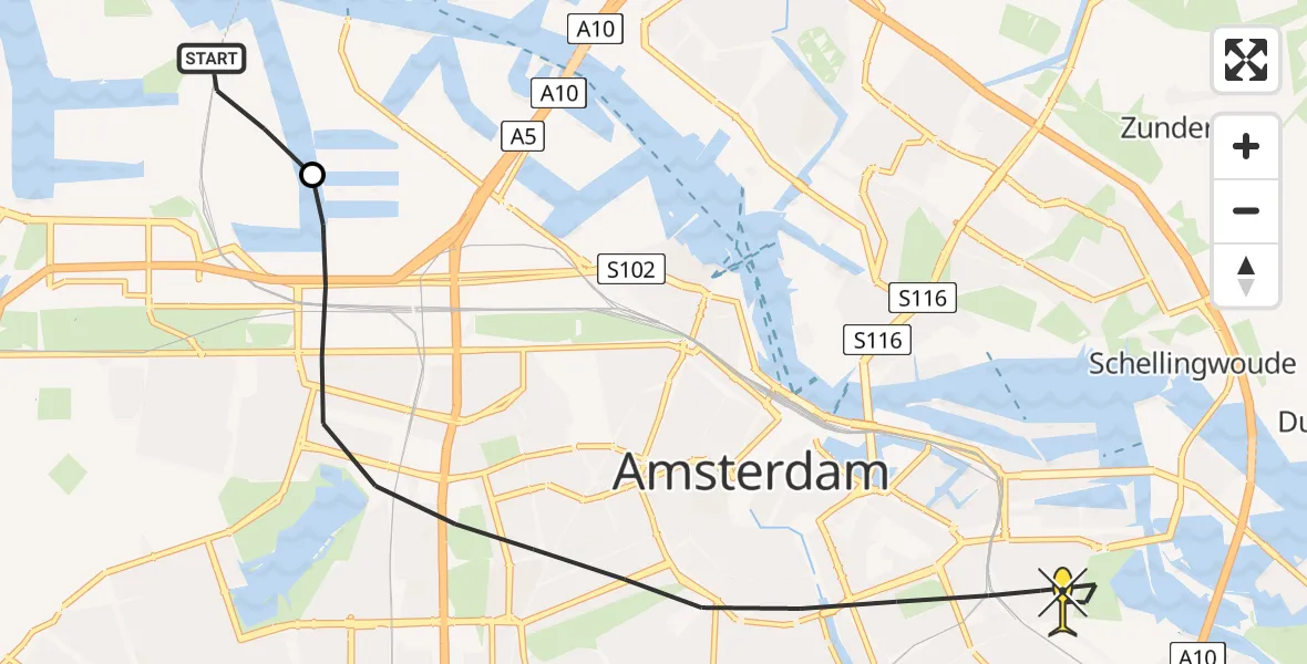 Routekaart van de vlucht: Lifeliner 1 naar Amsterdam, Maltaweg