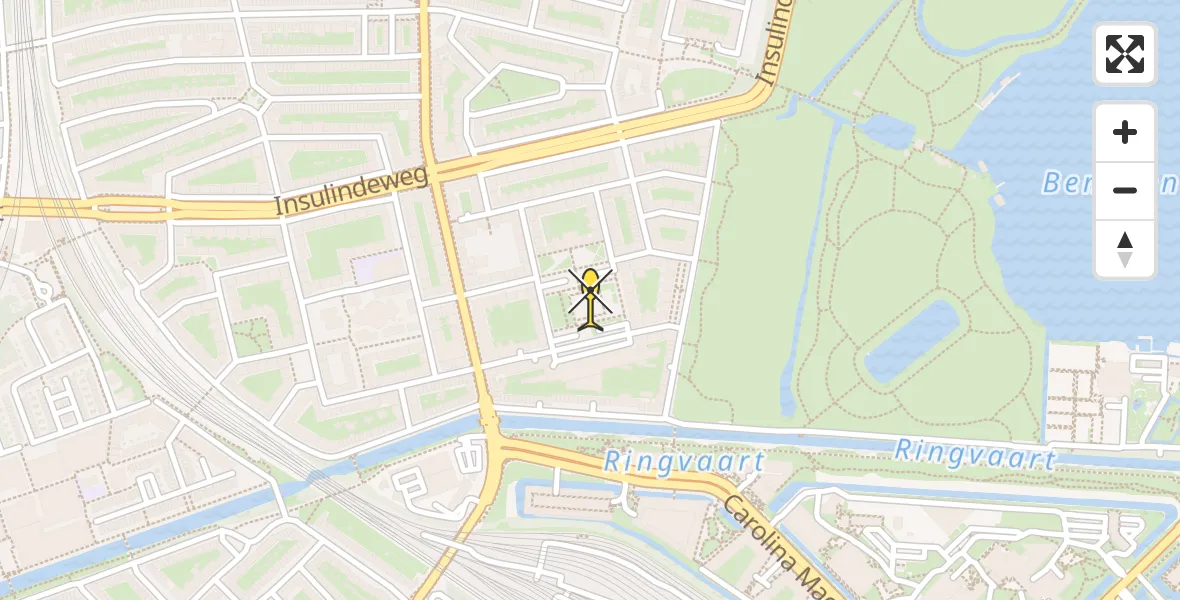 Routekaart van de vlucht: Lifeliner 1 naar Amsterdam