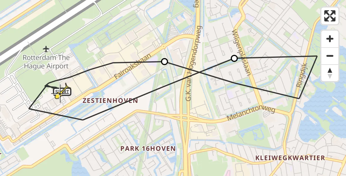 Routekaart van de vlucht: Lifeliner 2 naar Rotterdam The Hague Airport, Willemijn van der Gootpad