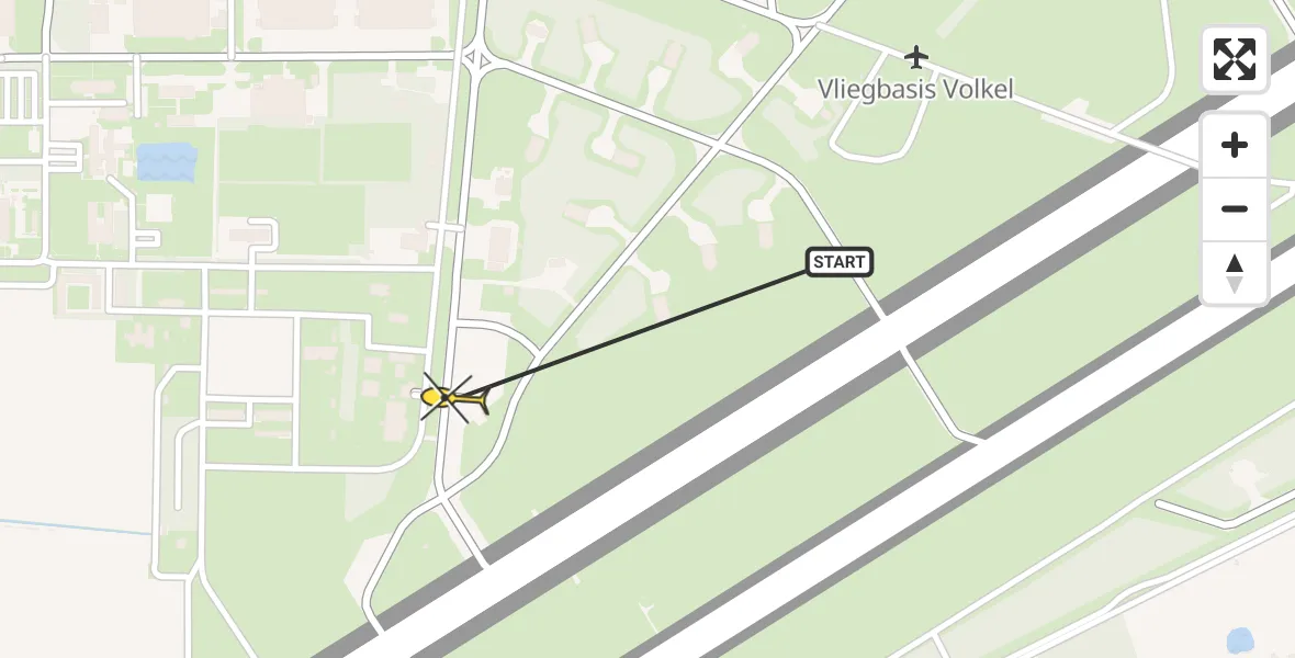 Routekaart van de vlucht: Lifeliner 3 naar Vliegbasis Volkel, Zeelandsedijk