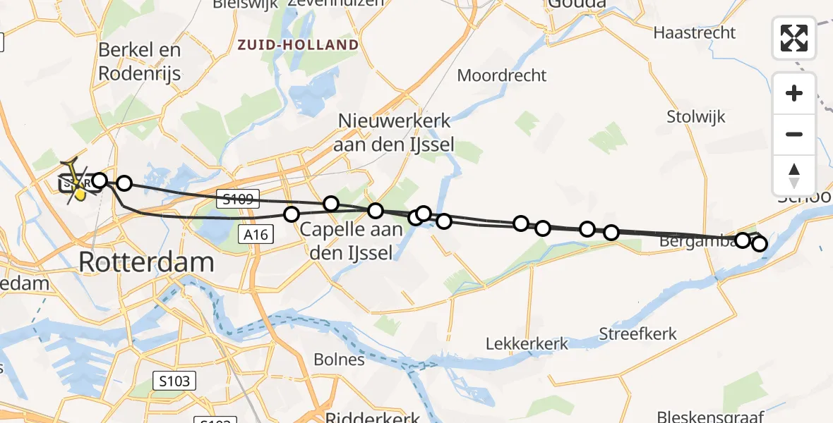 Routekaart van de vlucht: Lifeliner 2 naar Rotterdam The Hague Airport, Ada Lovelacestraat
