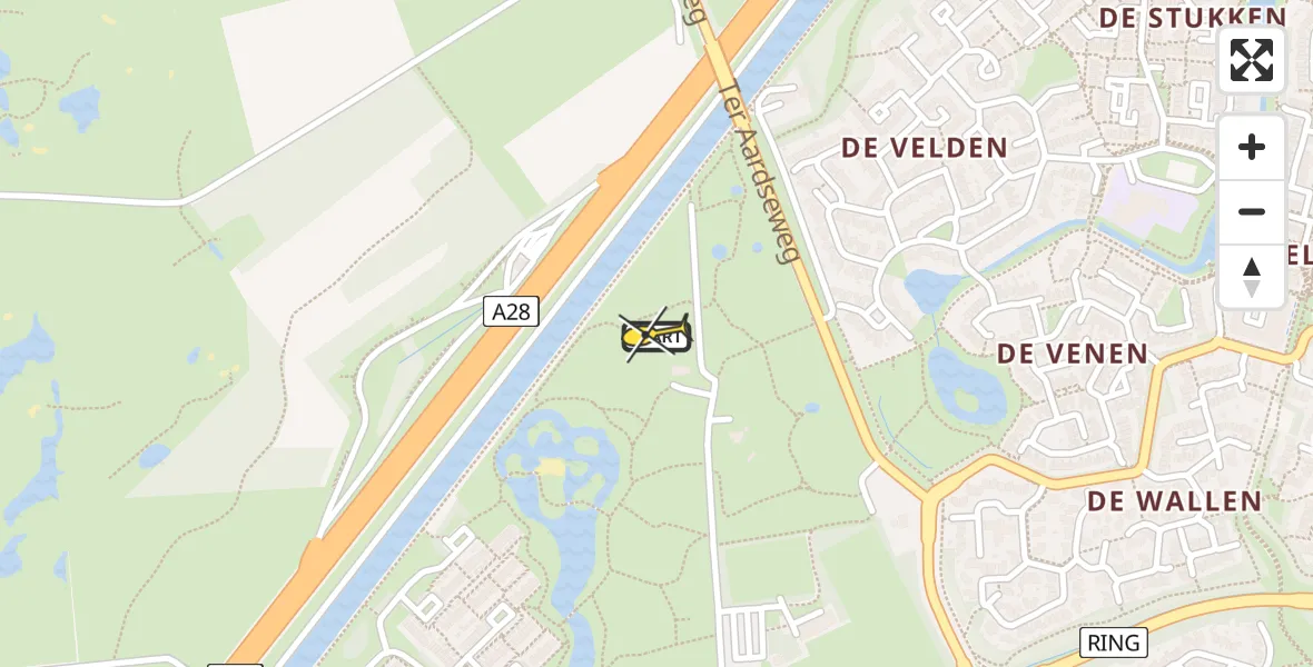 Routekaart van de vlucht: Lifeliner 4 naar Assen, Wethouder Bergerweg