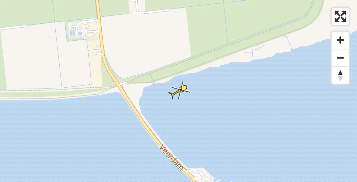 Routekaart van de vlucht: Ambulancehelikopter naar Schiermonnikoog