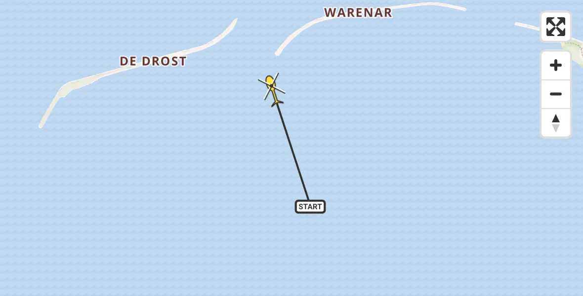 Routekaart van de vlucht: Politiehelikopter naar Muiden, Warenar