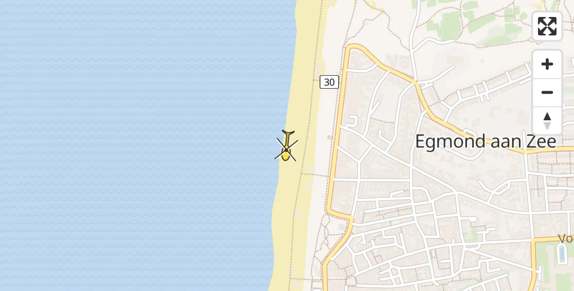 Routekaart van de vlucht: Lifeliner 1 naar Egmond aan Zee