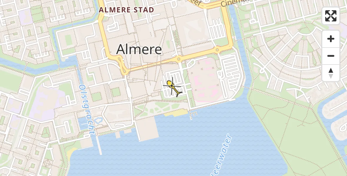 Routekaart van de vlucht: Lifeliner 1 naar Almere