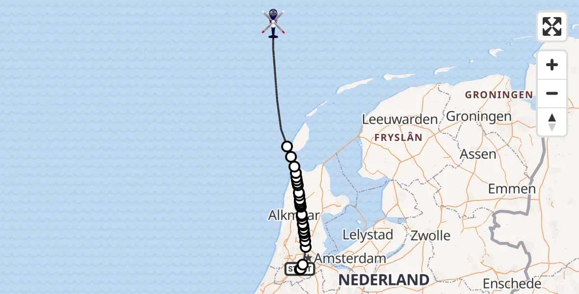 Vluchtroute Politiehelikopter Schiphol - , 06 augustus 2025, 06:18