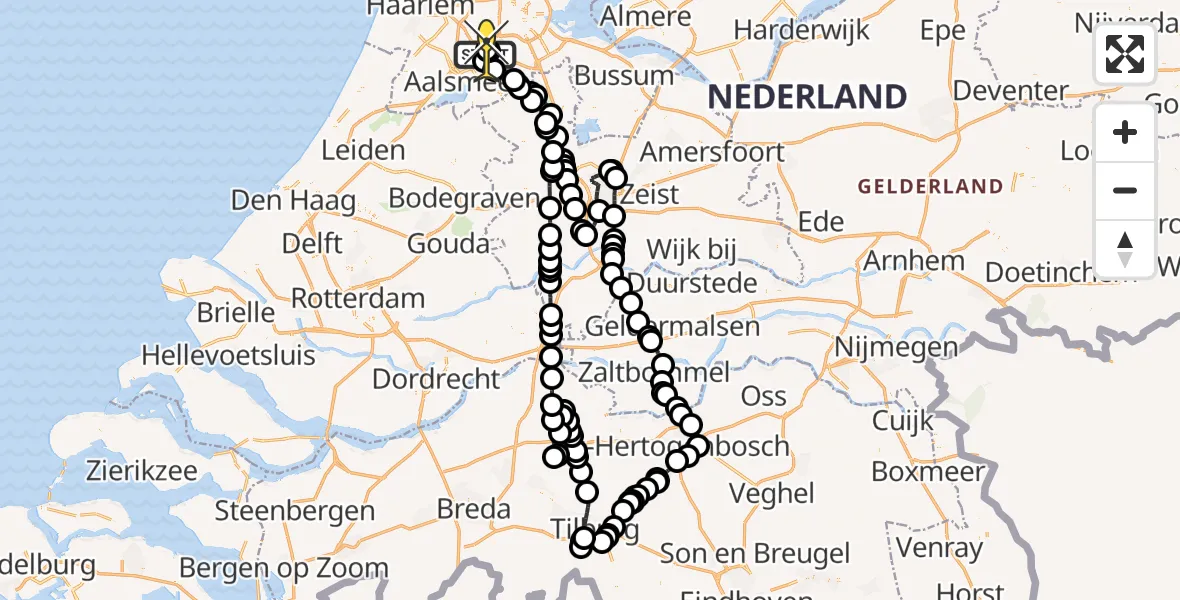Routekaart van de vlucht: Politieheli naar Schiphol, Thermiekstraat