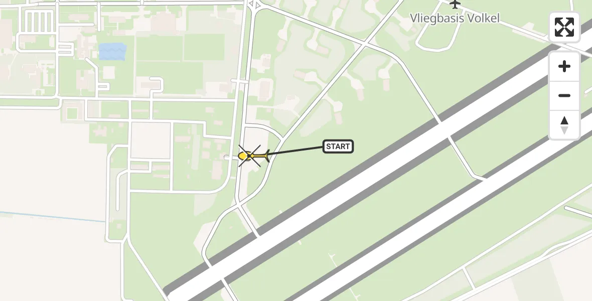Routekaart van de vlucht: Lifeliner 3 naar Vliegbasis Volkel, Zeelandsedijk