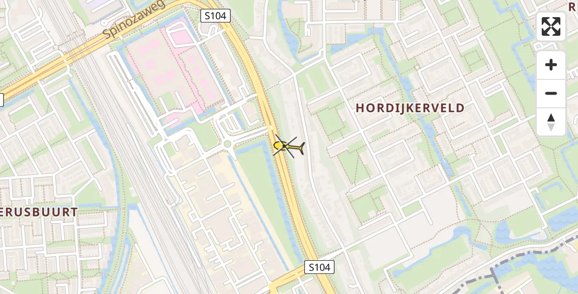 Routekaart van de vlucht: Lifeliner 2 naar Rotterdam