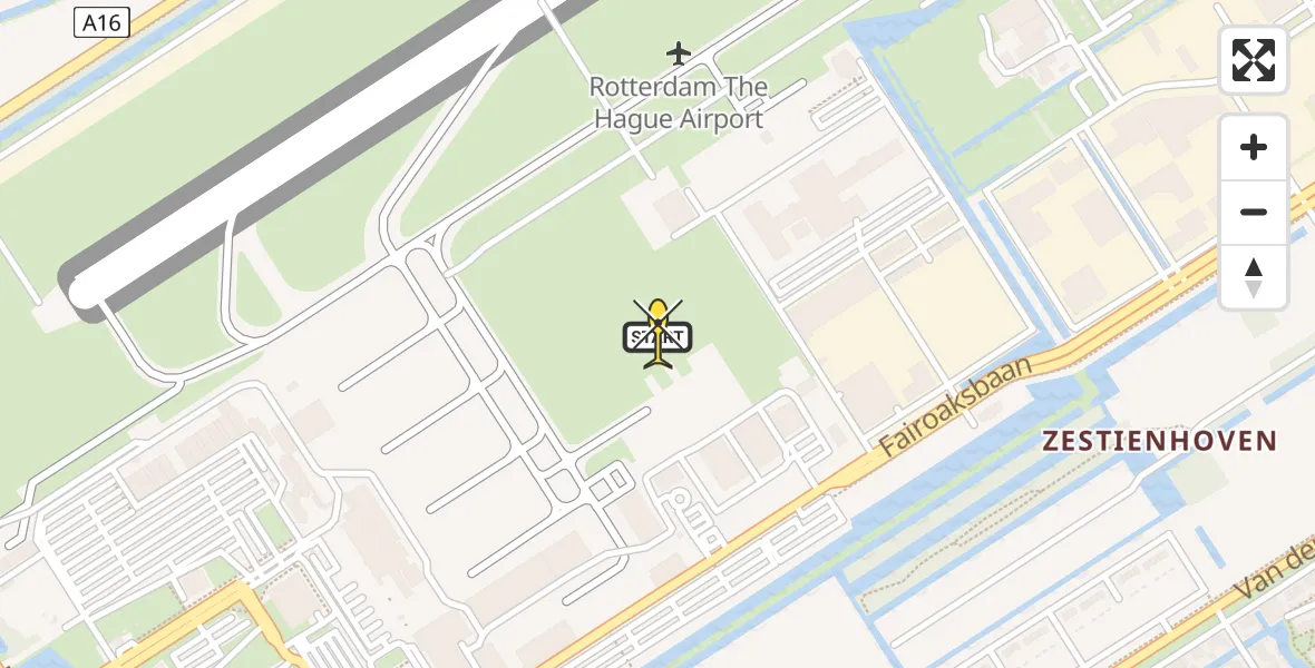 Routekaart van de vlucht: Lifeliner 2 naar Rotterdam The Hague Airport, Brandenburgbaan