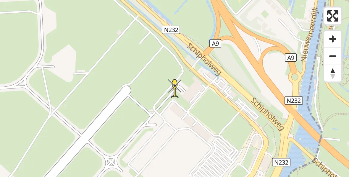 Vluchtroute Politiehelikopter van Schiphol naar Schiphol