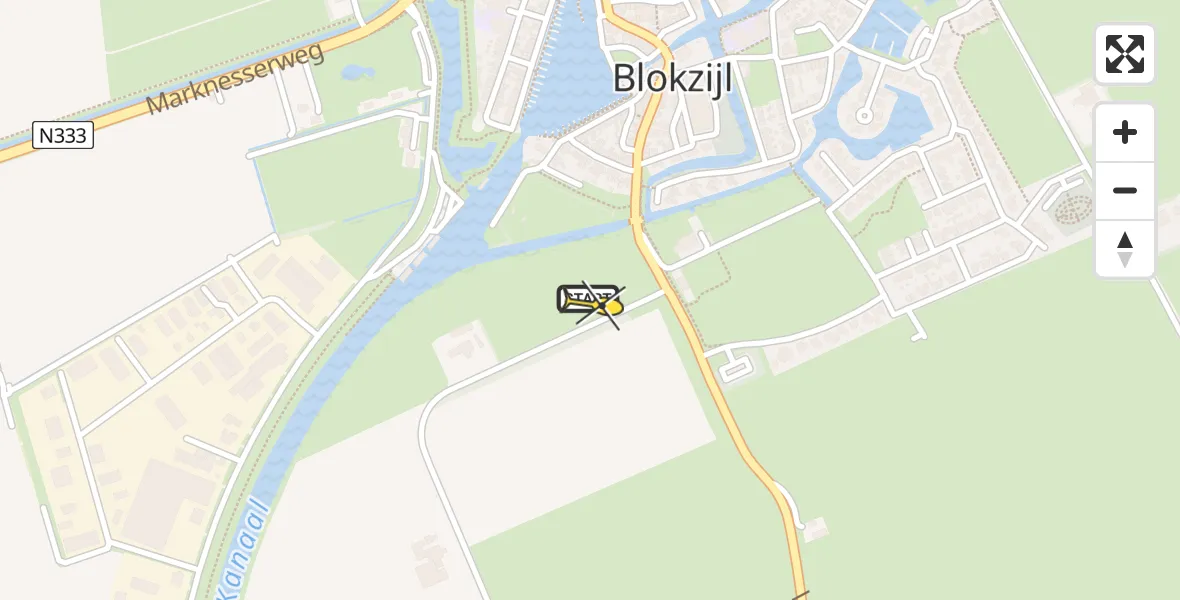 Routekaart van de vlucht: Lifeliner 4 naar Blokzijl, Vollenhoofsedijk