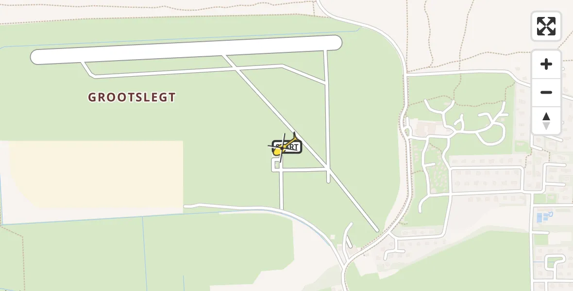 Routekaart van de vlucht: Ambulanceheli naar Ameland Airport Ballum, Strandweg