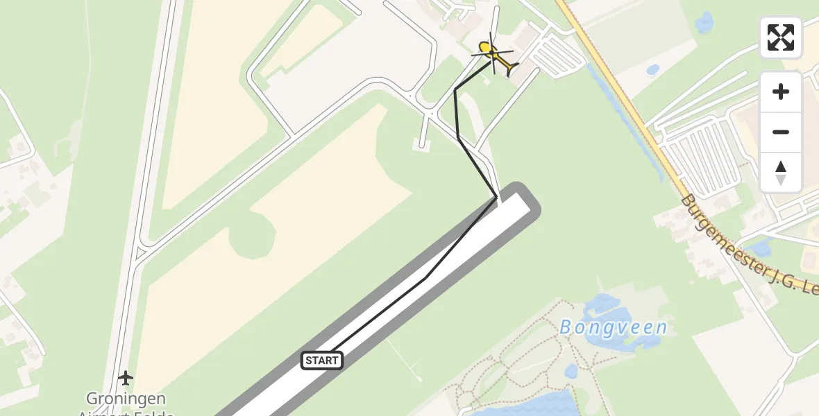 Routekaart van de vlucht: Lifeliner 4 naar Groningen Airport Eelde, Machlaan