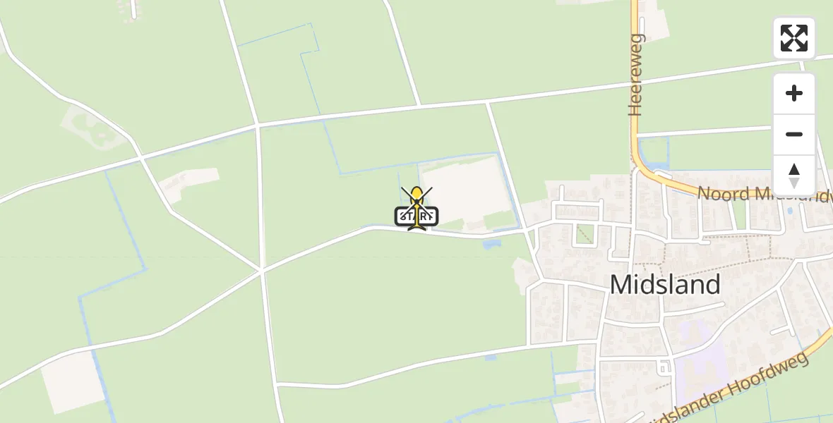 Routekaart van de vlucht: Ambulanceheli naar Midsland, Kallandspad