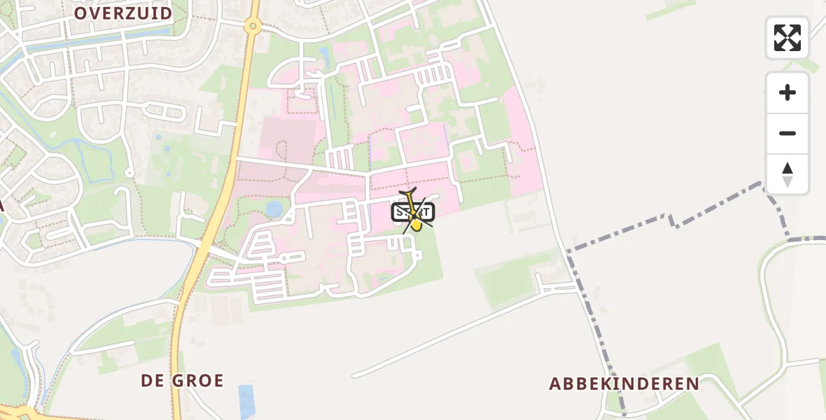 Routekaart van de vlucht: Lifeliner 2 naar Kloetinge, Zwarte Beier