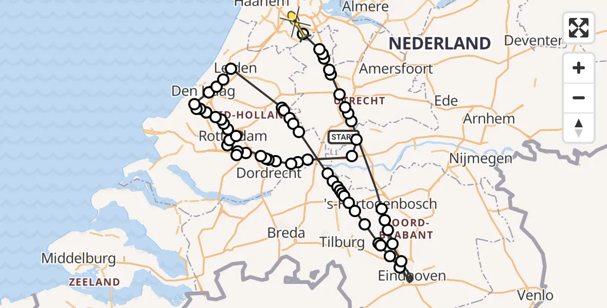 Routekaart van de vlucht: Politieheli naar Amstelveen, Nieuwe Graaf