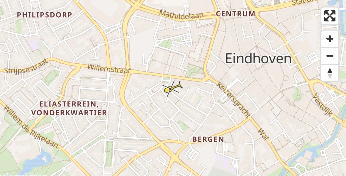 Routekaart van de vlucht: Lifeliner 3 naar Eindhoven