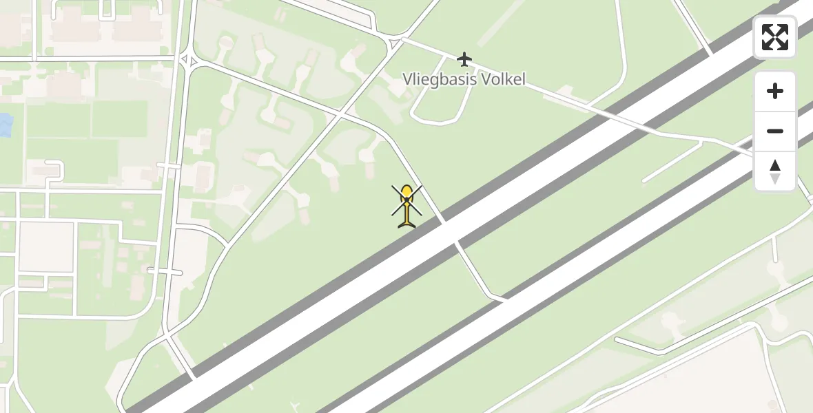 Routekaart van de vlucht: Lifeliner 3 naar Vliegbasis Volkel