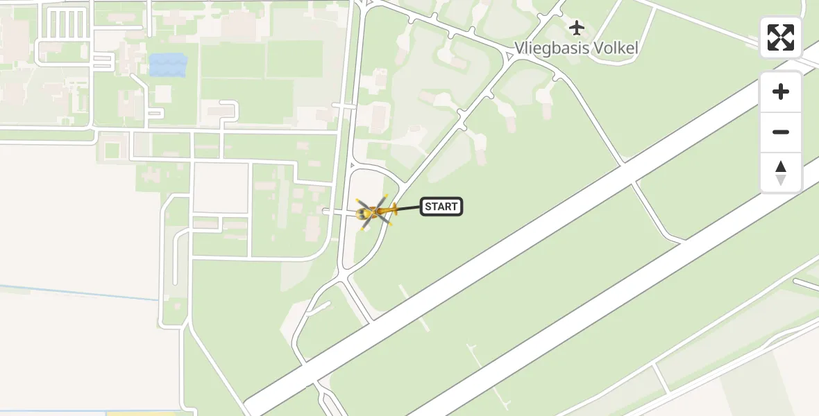 Vluchtroute Traumahelikopter Vliegbasis Volkel - Vliegbasis Volkel, 08 augustus 2025, 10:06