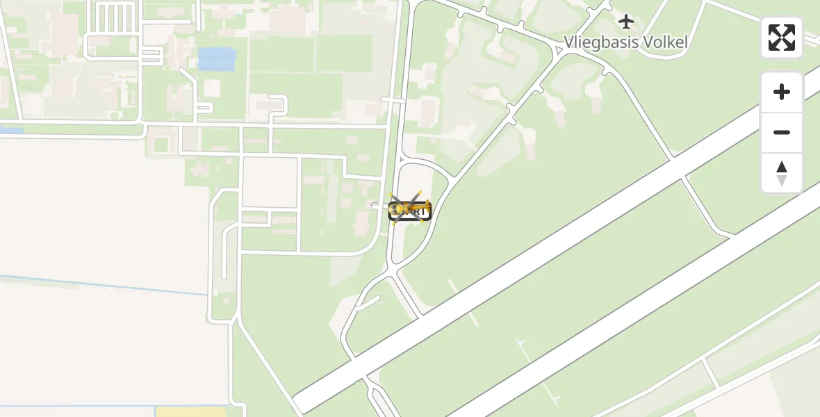 Vluchtroute Traumahelikopter Vliegbasis Volkel - Vliegbasis Volkel, 08 augustus 2025, 12:03