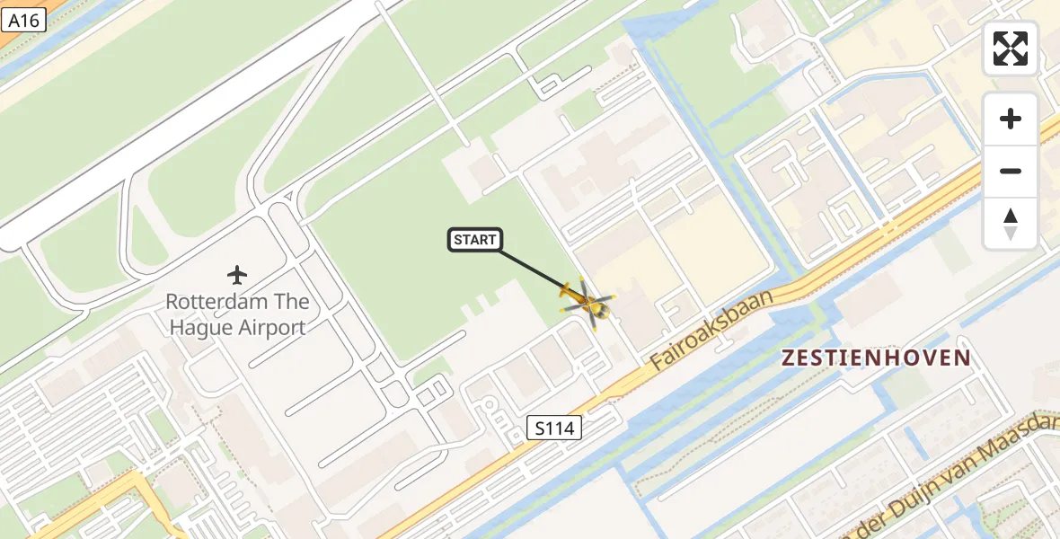 Vluchtroute Traumahelikopter Rotterdam The Hague Airport - Rotterdam The Hague Airport, 08 augustus 2025, 13:39