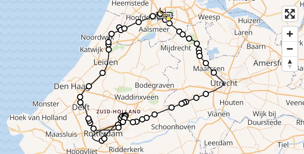 Routekaart van de vlucht: Politiehelikopter naar Schiphol, Schipholdijk