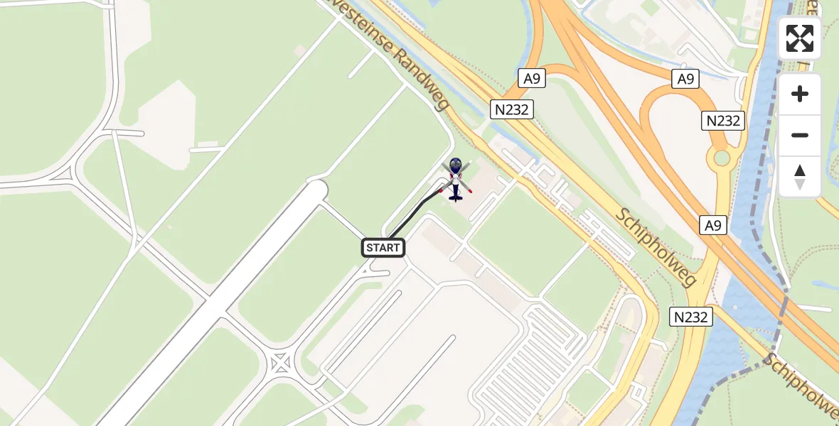 Vluchtroute Politiehelikopter Schiphol - Schiphol, 08 augustus 2025, 14:58