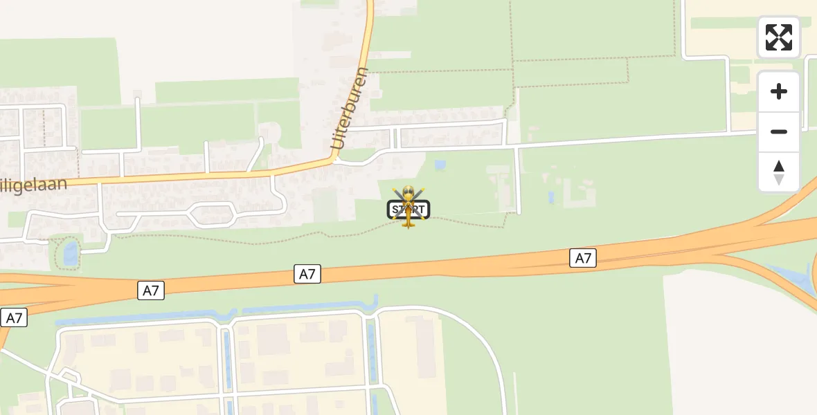 Vluchtroute Traumahelikopter Zuidbroek - Zuidbroek, 08 augustus 2025, 18:08