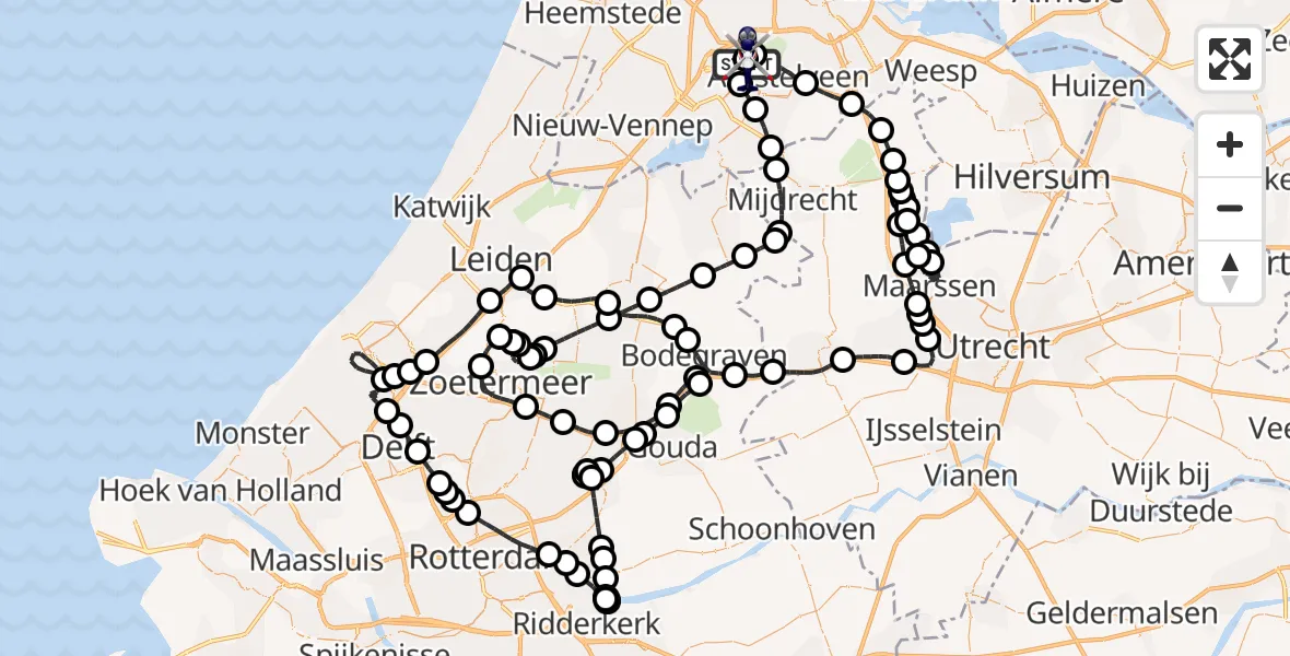 Vluchtroute Politiehelikopter Schiphol - Schiphol, 08 augustus 2025, 18:21