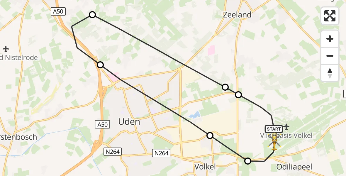 Vluchtroute Traumahelikopter Vliegbasis Volkel - Vliegbasis Volkel, 08 augustus 2025, 20:03