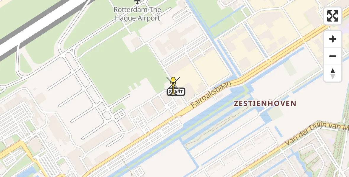 Routekaart van de vlucht: Lifeliner 2 naar Rotterdam The Hague Airport, Brandenburgbaan