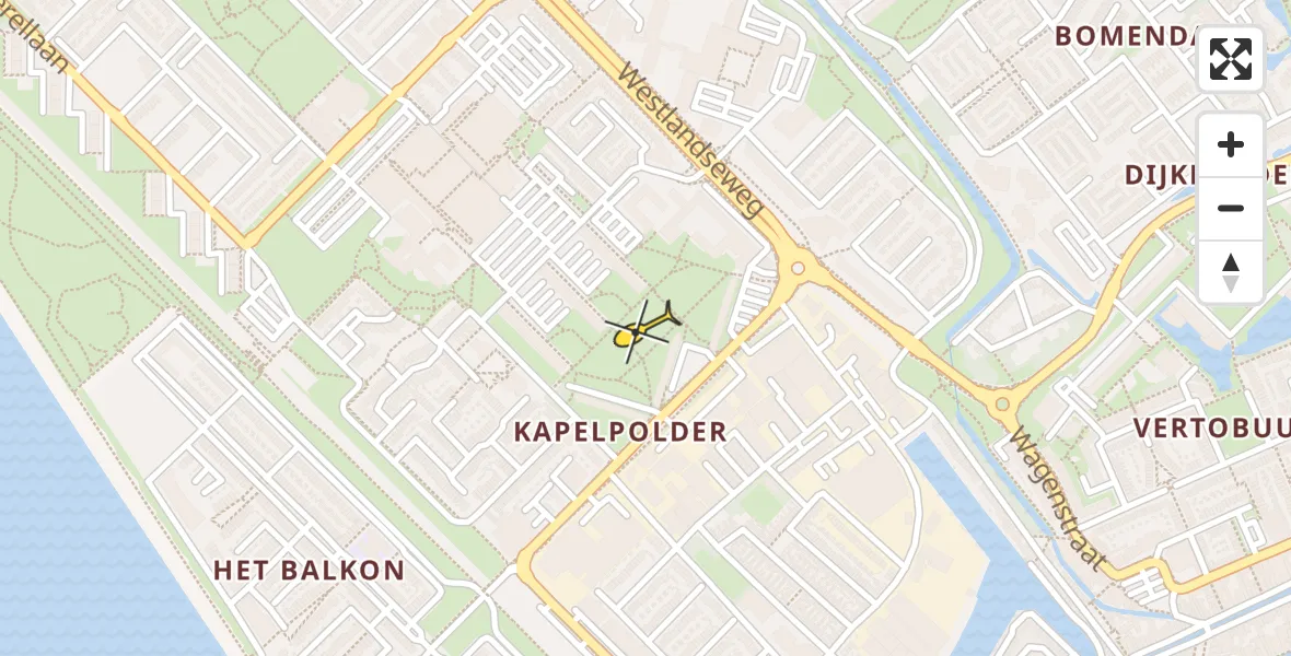 Routekaart van de vlucht: Lifeliner 2 naar Maassluis