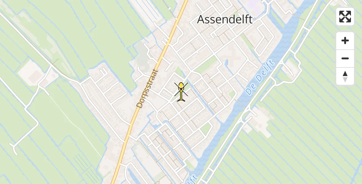 Routekaart van de vlucht: Lifeliner 1 naar Assendelft