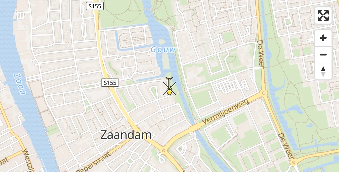 Routekaart van de vlucht: Lifeliner 1 naar Zaandam