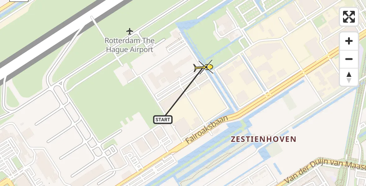 Routekaart van de vlucht: Lifeliner 2 naar Rotterdam The Hague Airport, Gardermoenbaan
