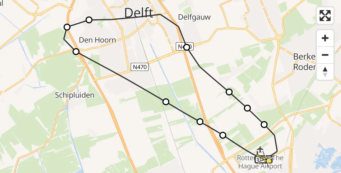 Routekaart van de vlucht: Lifeliner 2 naar Rotterdam The Hague Airport, Lookwatering