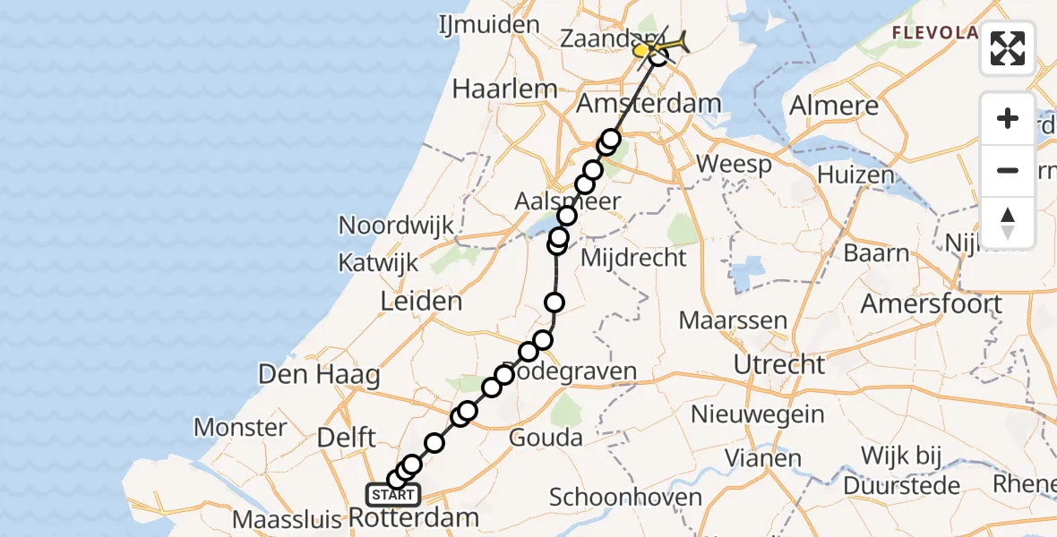 Routekaart van de vlucht: Lifeliner 2 naar Landsmeer, Doenkadepad